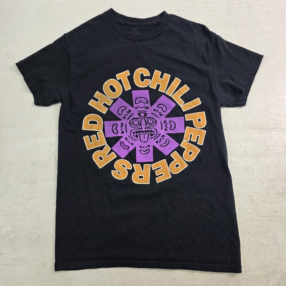 Red Hot Chili Peppers RHCP Funk Rock Asterisk Aztec Sun T-Shirt Men's Sz S EUC